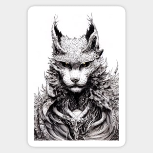 Lynx Wild Cat Animal Wild Nature Illustration Line Epic Illustration Line Art Magnet